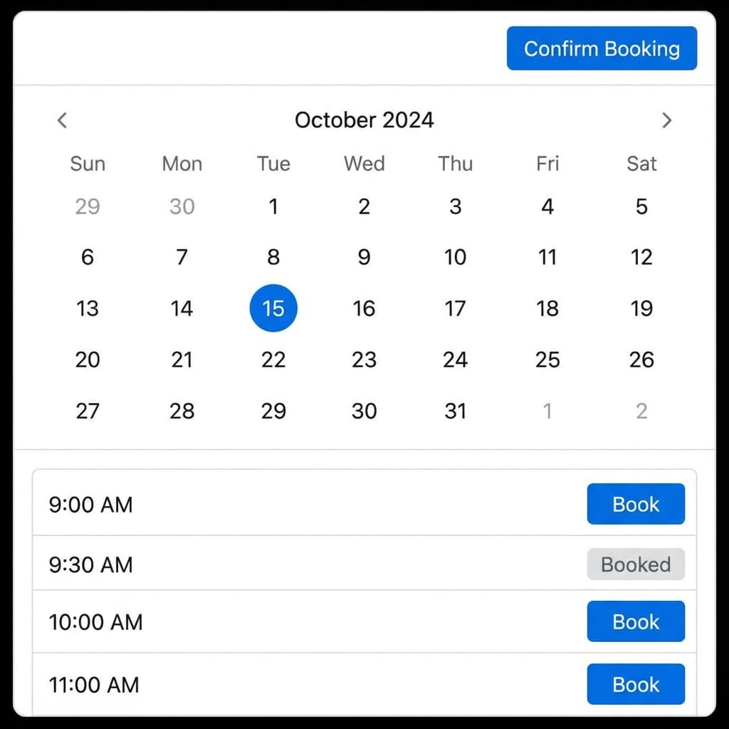 Share Booking Page